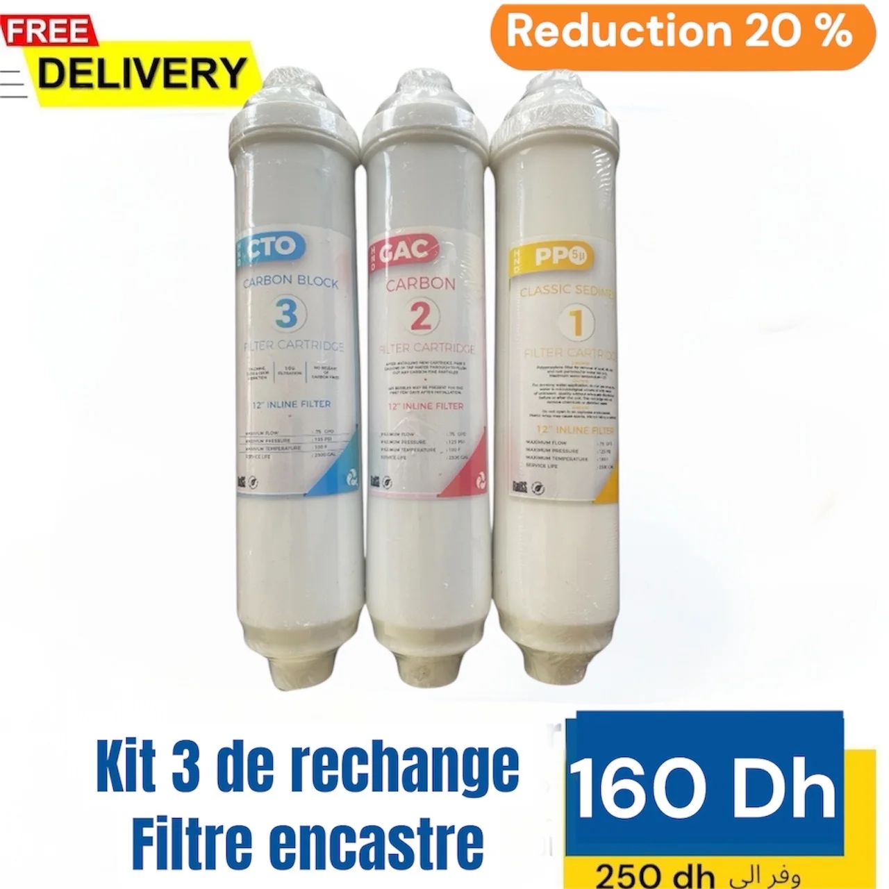 kit 3 pour filtre encastre