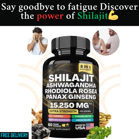 8-in-1 Shilajit for Men & Women  Natural Energy & Vitality Booster