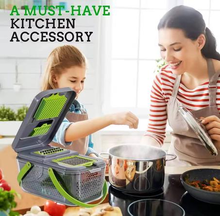 مفرمة خضراوات 22 في 1 مع شفرة من الفولاذ المقاوم للصدأ