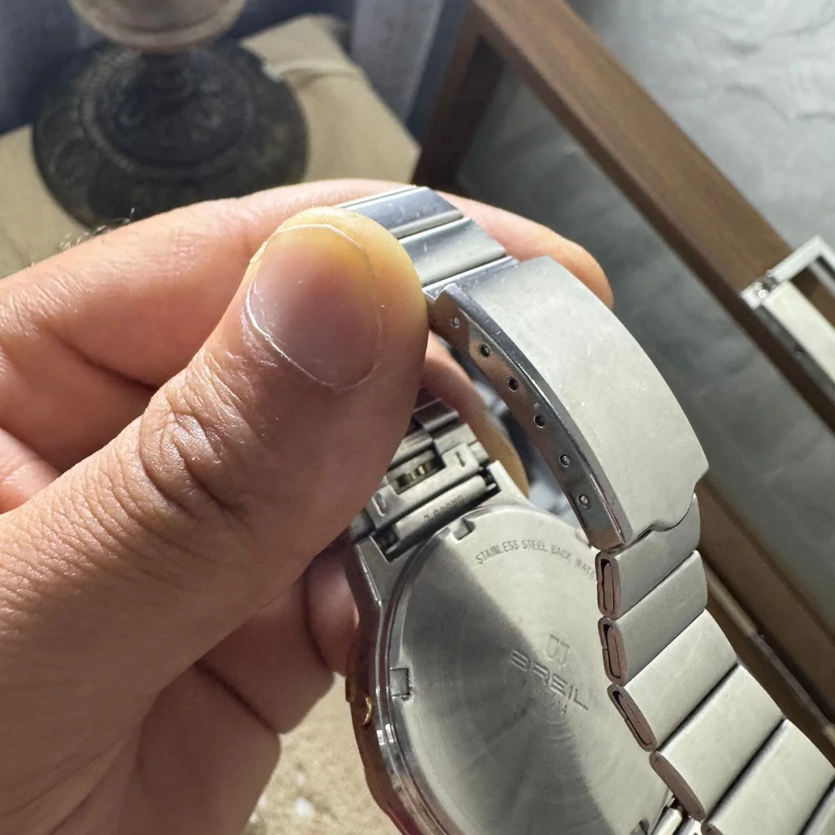 chronographe vintage Breil Cruiser (ou Breil Wide) 50M Resist) datant du début des années 1990.