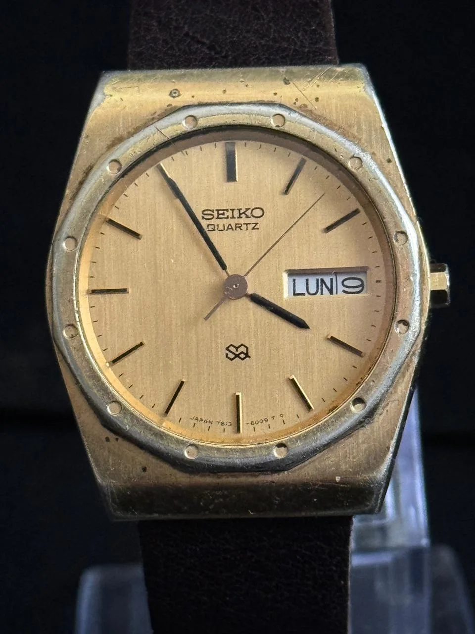 June 1978 Seiko SQ Men's Quartz Day Date Leather Watch