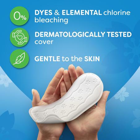 فوط كيرفري اليومية، بنعومة القطن، تفوح منها رائحة منعشة، بالحجم العادي، تسمح بمرور الهواء بنسبة ١٠٠٪، انتعاش يومي، تم اختبارها من أطباء الجلد، ٧٦ فوطة