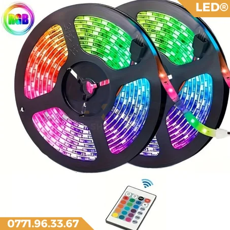 شريط أنوار LED مع جهاز تحكم