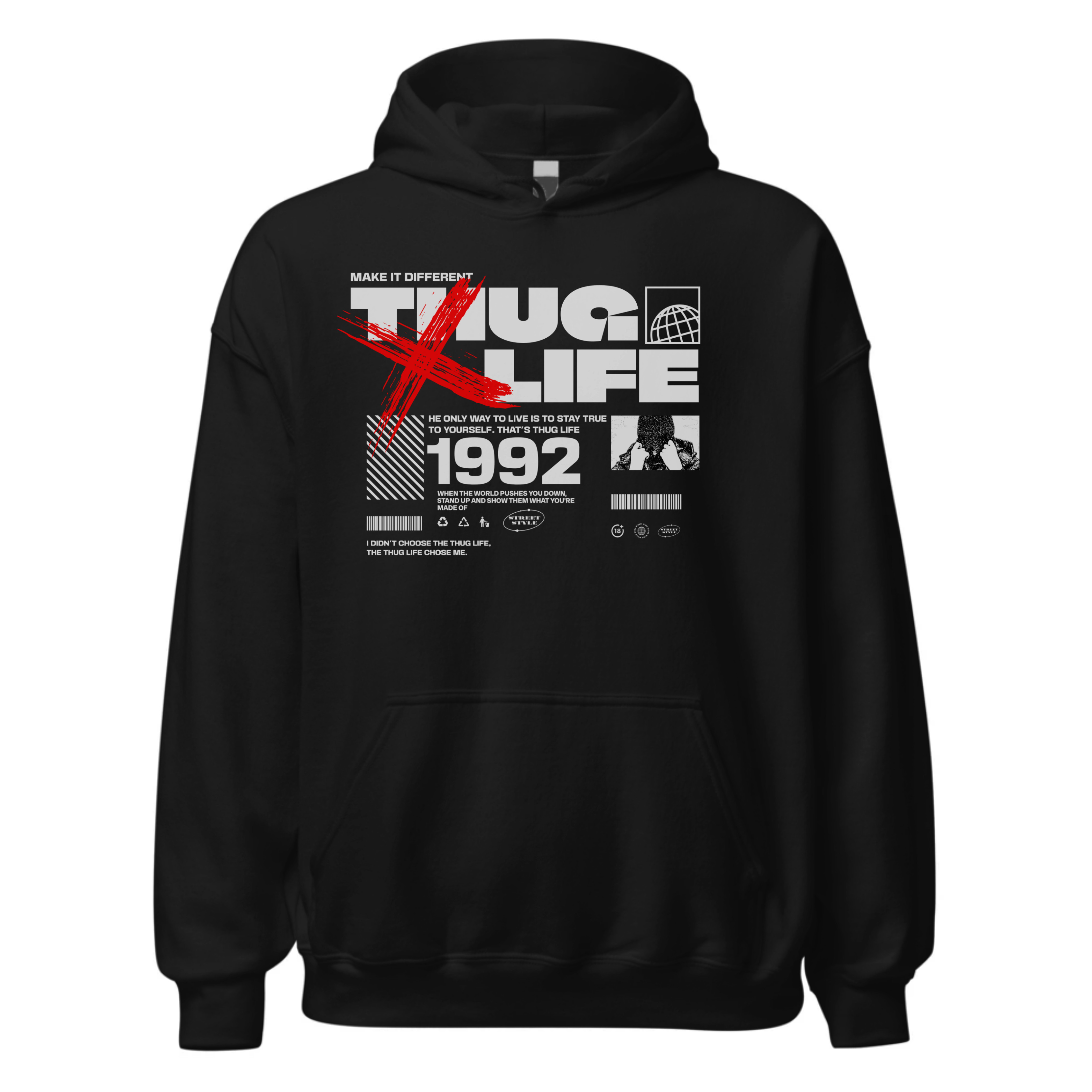 Premium Hoodie Oversized طبعة أمامية