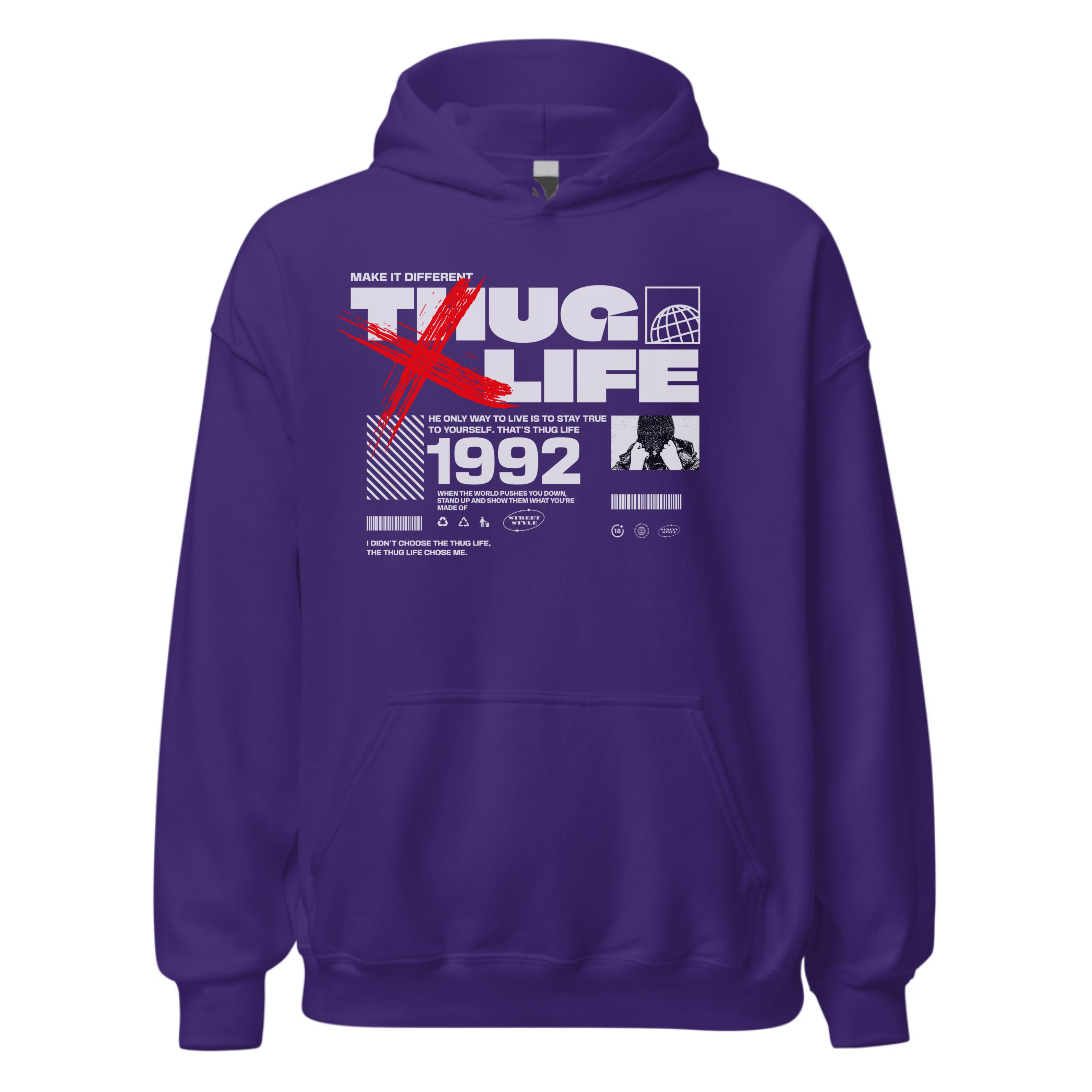 Premium Hoodie Oversized طبعة أمامية