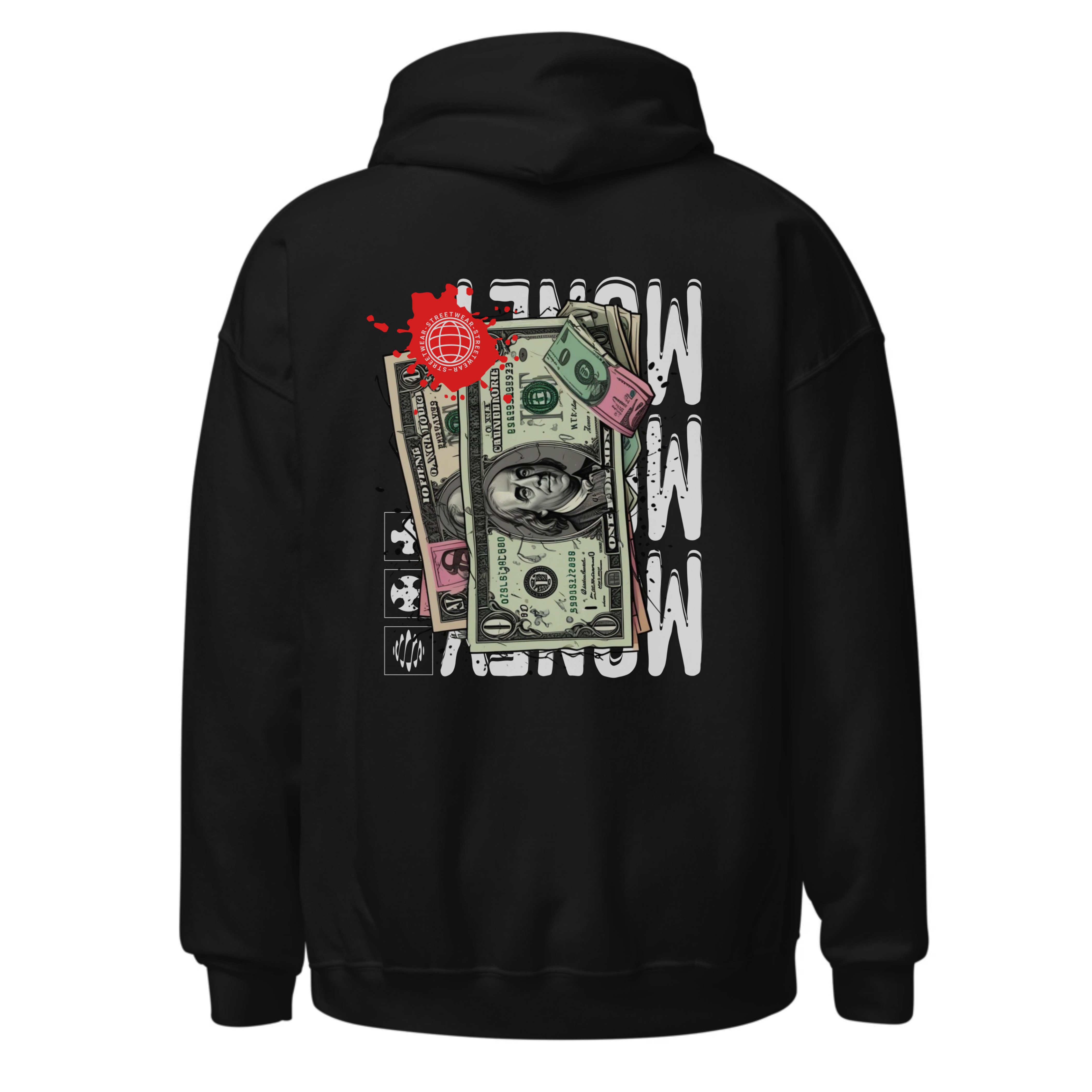 Premium Hoodie Oversized طبعة خلفية وأمامية
