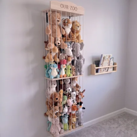 Rangement Jouets Mural en Bois : Le ZOO Suspendu Style Montessori