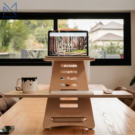 Station de travail en bois assis-debout