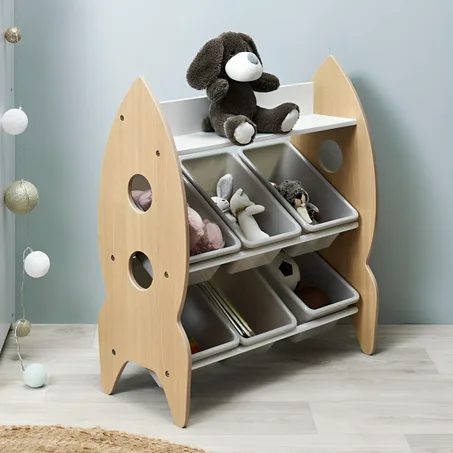 Organiseur Enfant 2 x 1 Jouets & Livres – Style Fusée