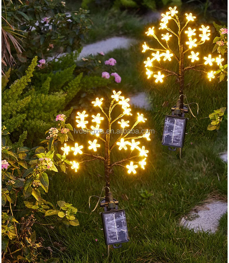 مصباح زهرة الكرز الشمسي لتزيين الحدائق