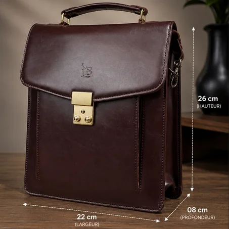 SACOCHE CLASSIQUE EN CUIR MARRON