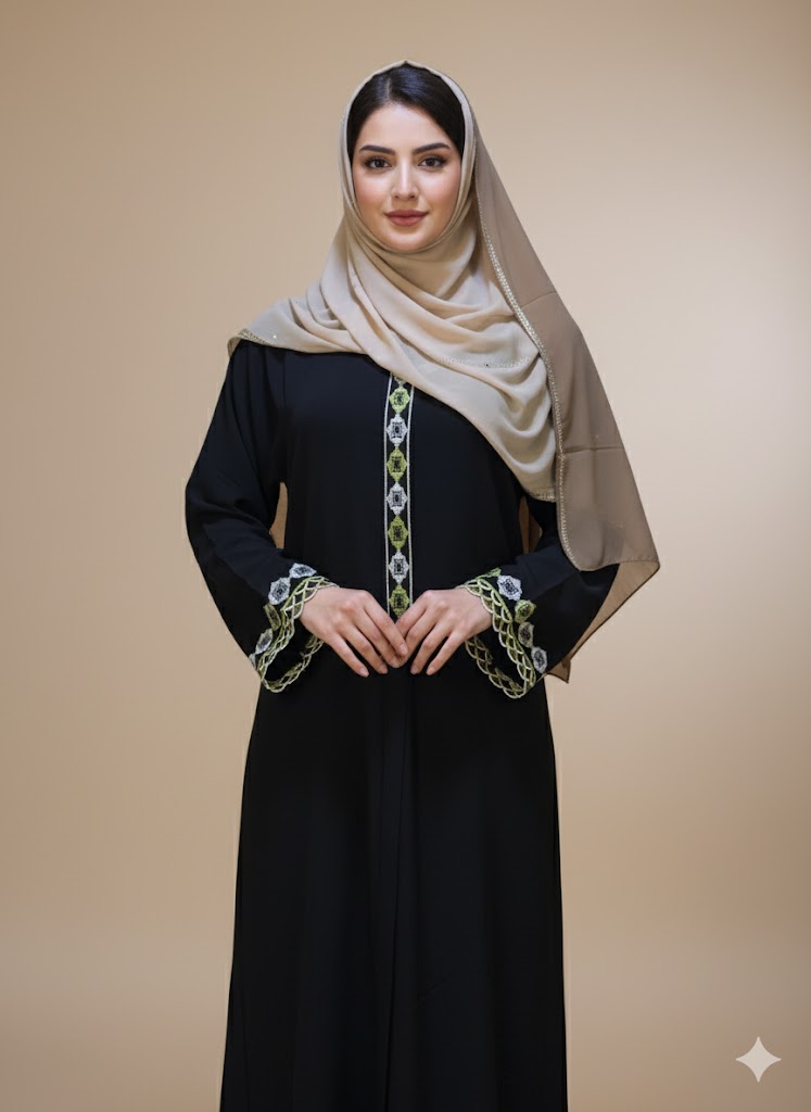 عباية مطرزة فاخرة – تصميم راقٍ للمسة أنيقة