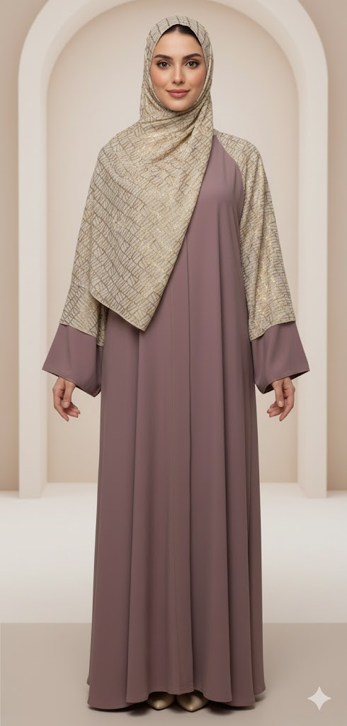 ✨ عباية كلوش يد عريض مع شال | إطلالة راقية تجمع بين الأناقة والراحة