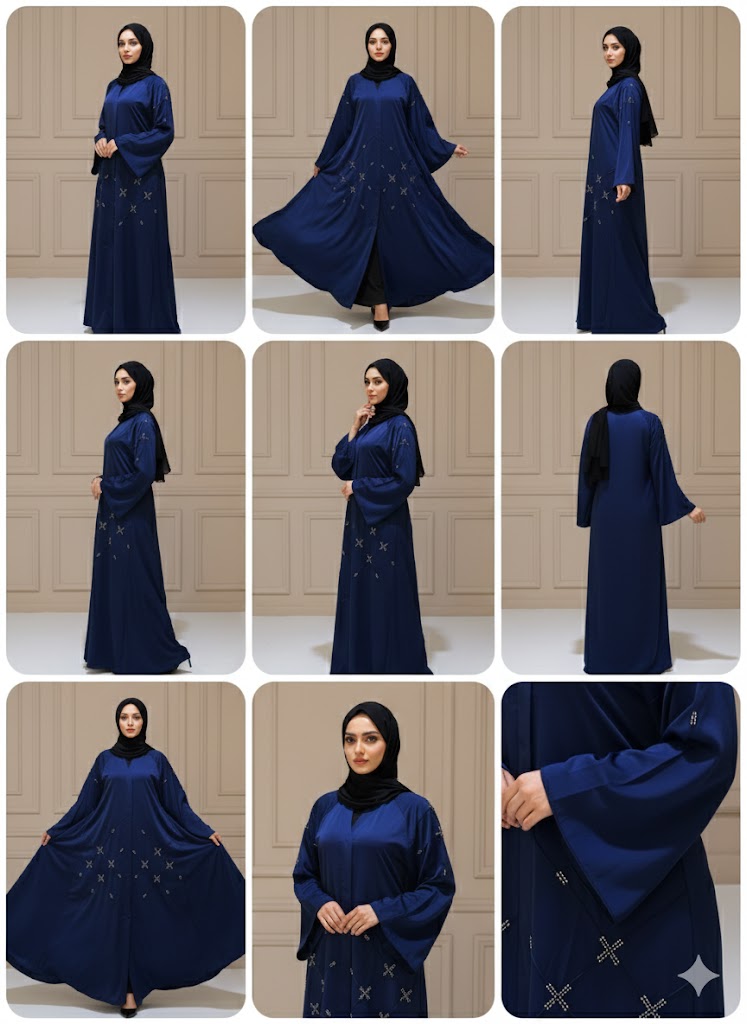 ✨ عباية كلوش بالعقيق – تفاصيل يد عريضة من قماش الكريب الفاخر