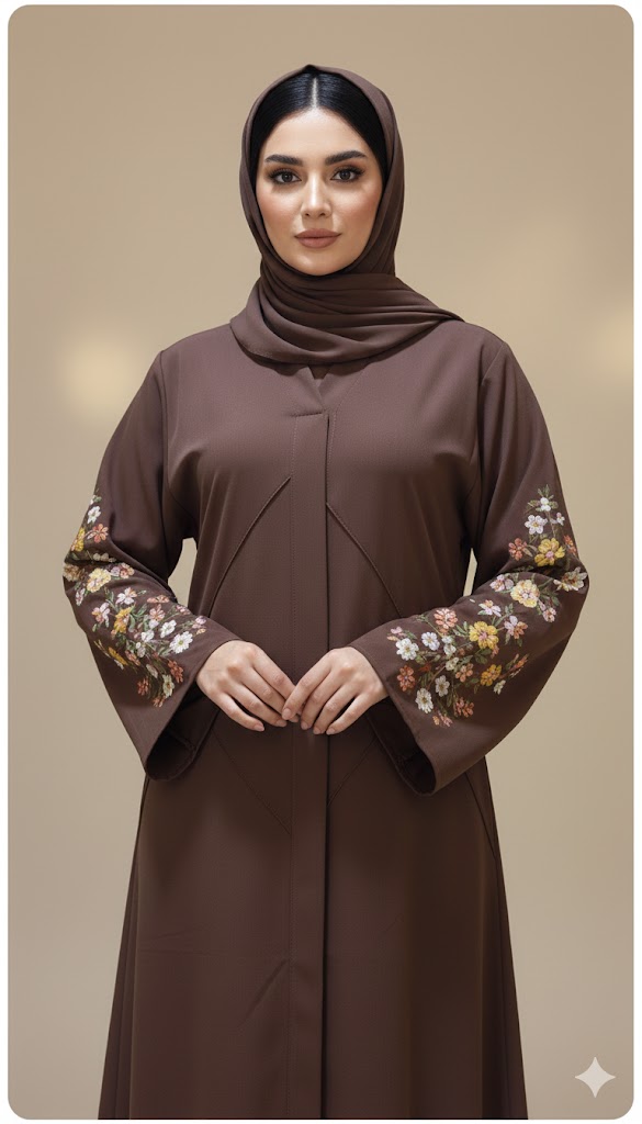 ✨ عباية كلوش مطروزة – إطلالة تجمع بين الفخامة والراحة… وتصميم يبرز جمالك بكل بساطة