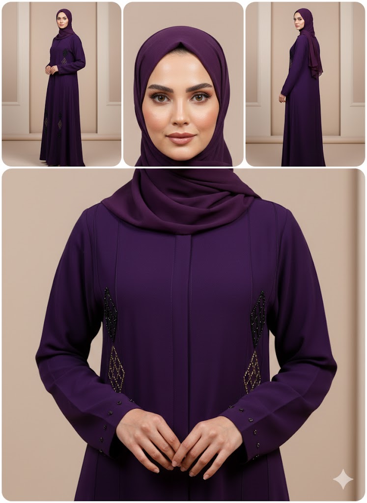 ✨ عباية بالعقيق تُفتح بالسنسلة – فخامة التفاصيل وقماش الكريب الراقي