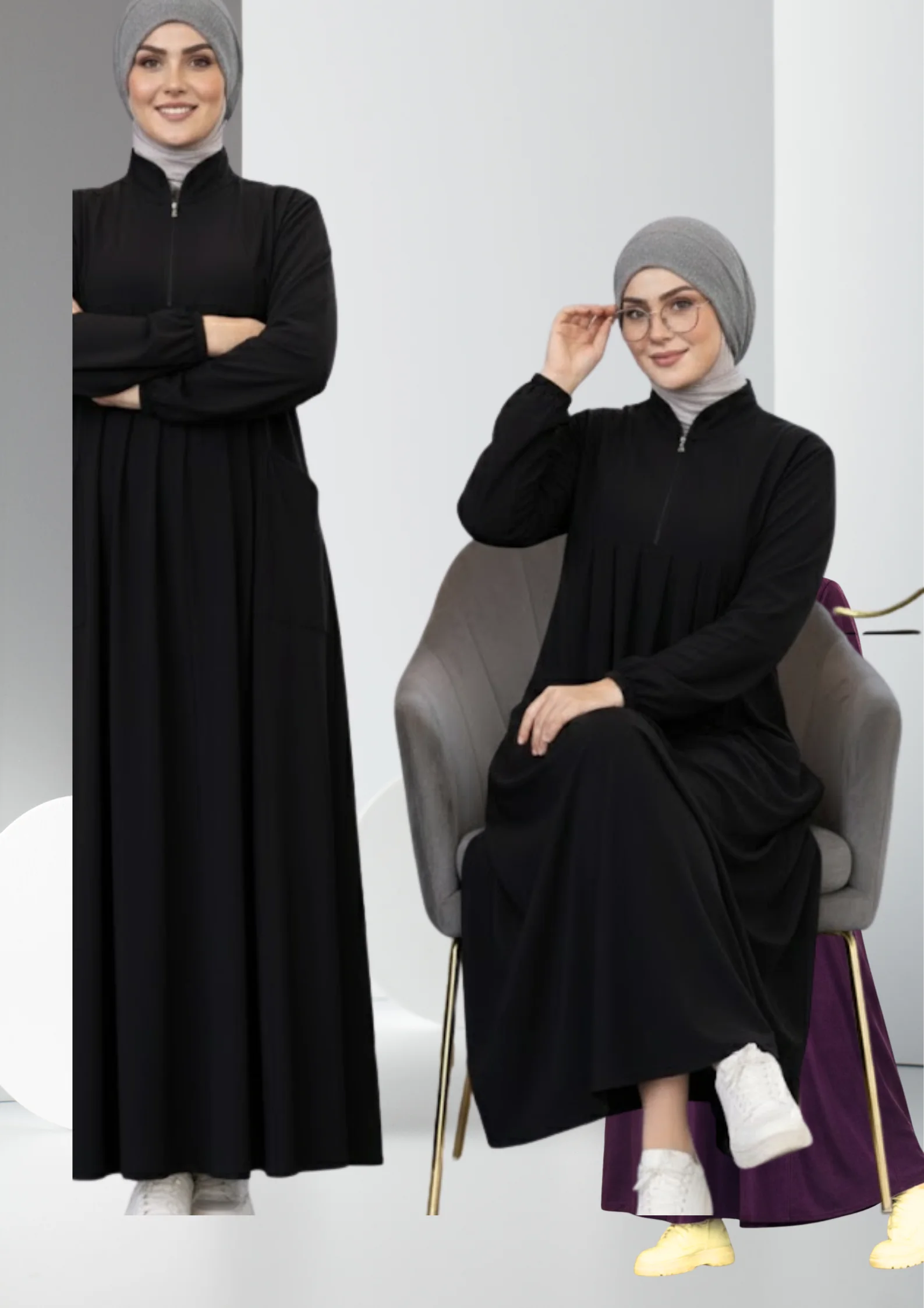 كسوة فودان أنيقة ودافئة بجيوب جانبية – تصميم عملي لفصل الشتاء