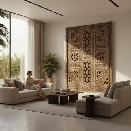 Hand-Carved Wooden Panel