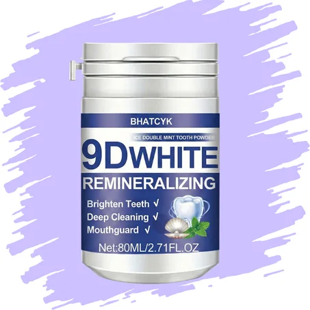 9D WHITE بودرة اللؤلؤ لابتسامة ناصعة