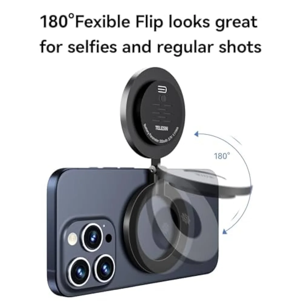 TELESIN Mini Lumière d'Appoint Rechargeable – L’Accessoire Indispensable pour des Selfies Parfaits !