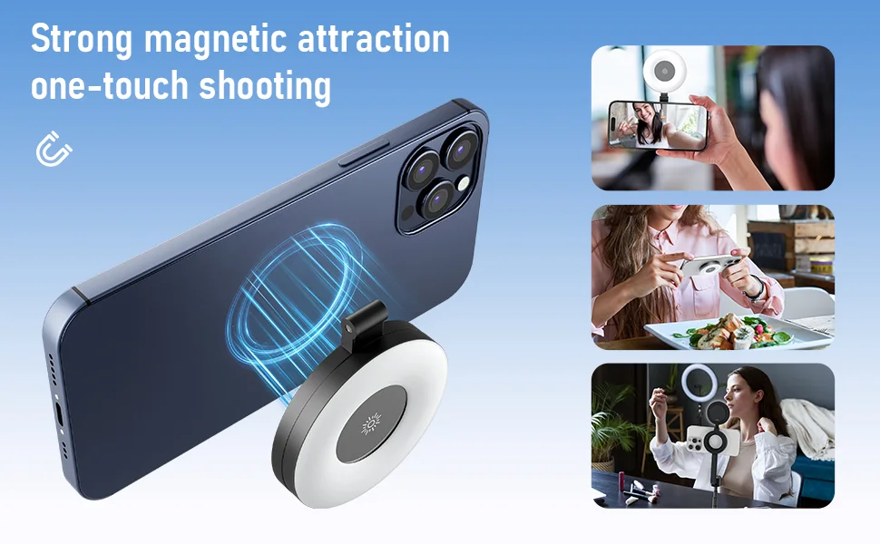 TELESIN Mini Lumière d'Appoint Rechargeable – L’Accessoire Indispensable pour des Selfies Parfaits !