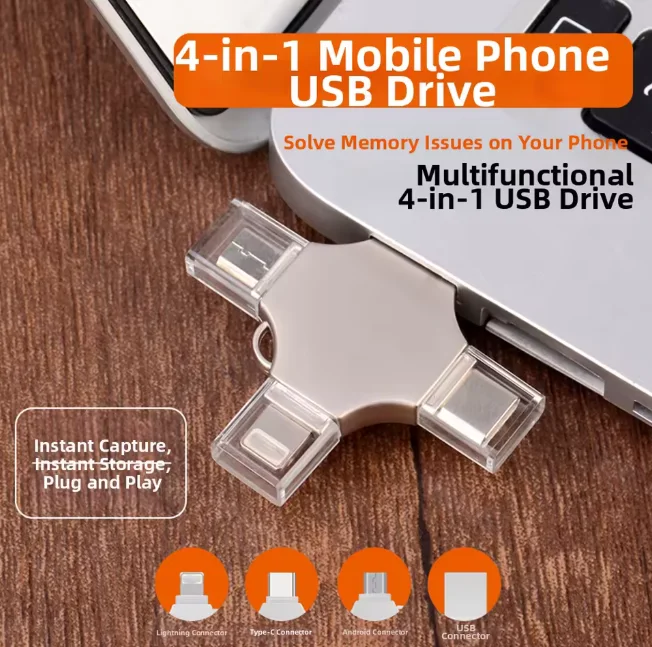 Clé USB 4-en-1 OTG (32 Go) : La Solution de Stockage Ultime Haute Performance