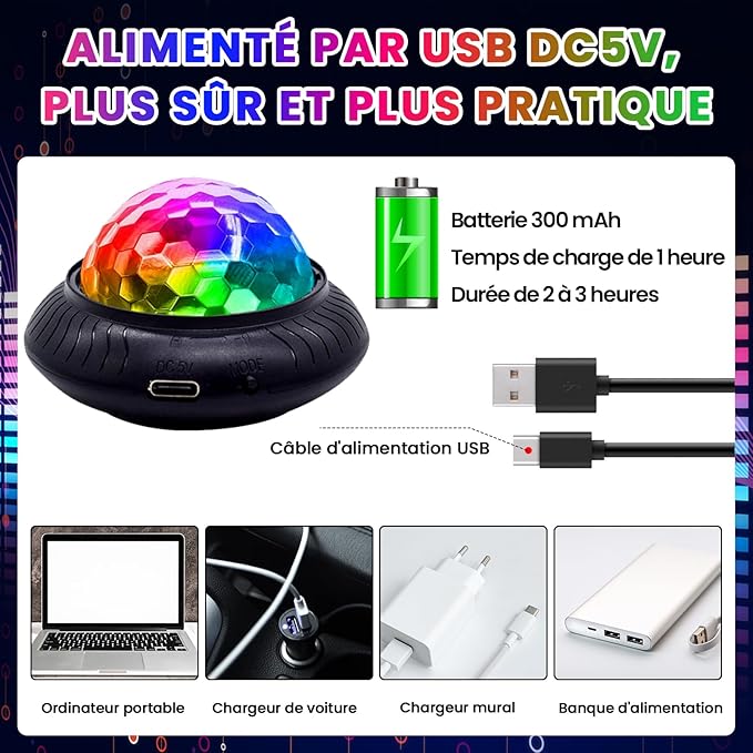 Mini Disco multicolore Rechargeable USB