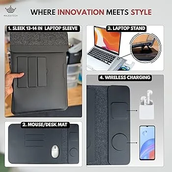 Housse pour Ordinateur Portable Premium avec Chargement Sans Fil