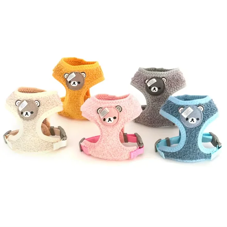 Bear Pattern Cute Pet Dog Warm Harness Vest For Winter