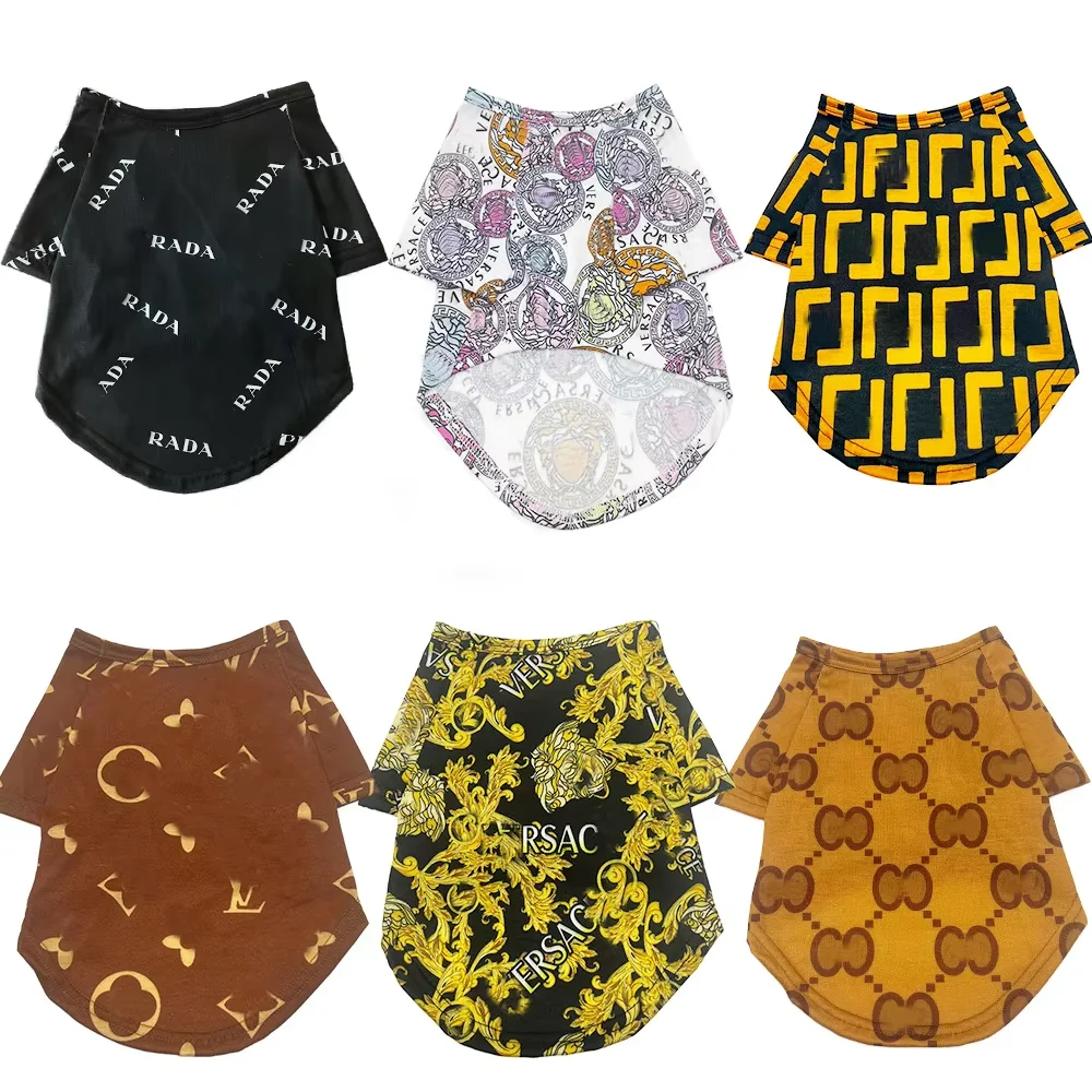 Factory Direct  luxury designer fashion Pet Clothes cotton breathable soft Dog T-shirt