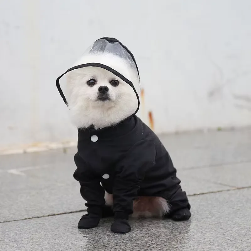 Combinaison imperméable pour chien, idéale pour la pluie, à quatre jambes, ensemble tout inclus, vêtement d'extérieur, mode animaux de compagnie, pour petit chien ou chat