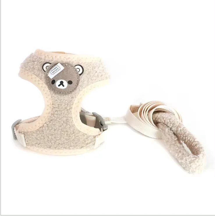 Bear Pattern Cute Pet Dog Warm Harness Vest For Winter