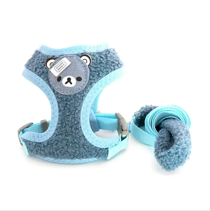 Bear Pattern Cute Pet Dog Warm Harness Vest For Winter