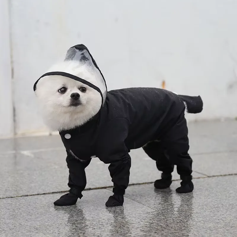 Combinaison imperméable pour chien, idéale pour la pluie, à quatre jambes, ensemble tout inclus, vêtement d'extérieur, mode animaux de compagnie, pour petit chien ou chat