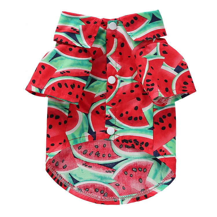 Summer Watermelon Print Pet Shirt – Breathable & Stylish Dog/Cat Summer Apparel