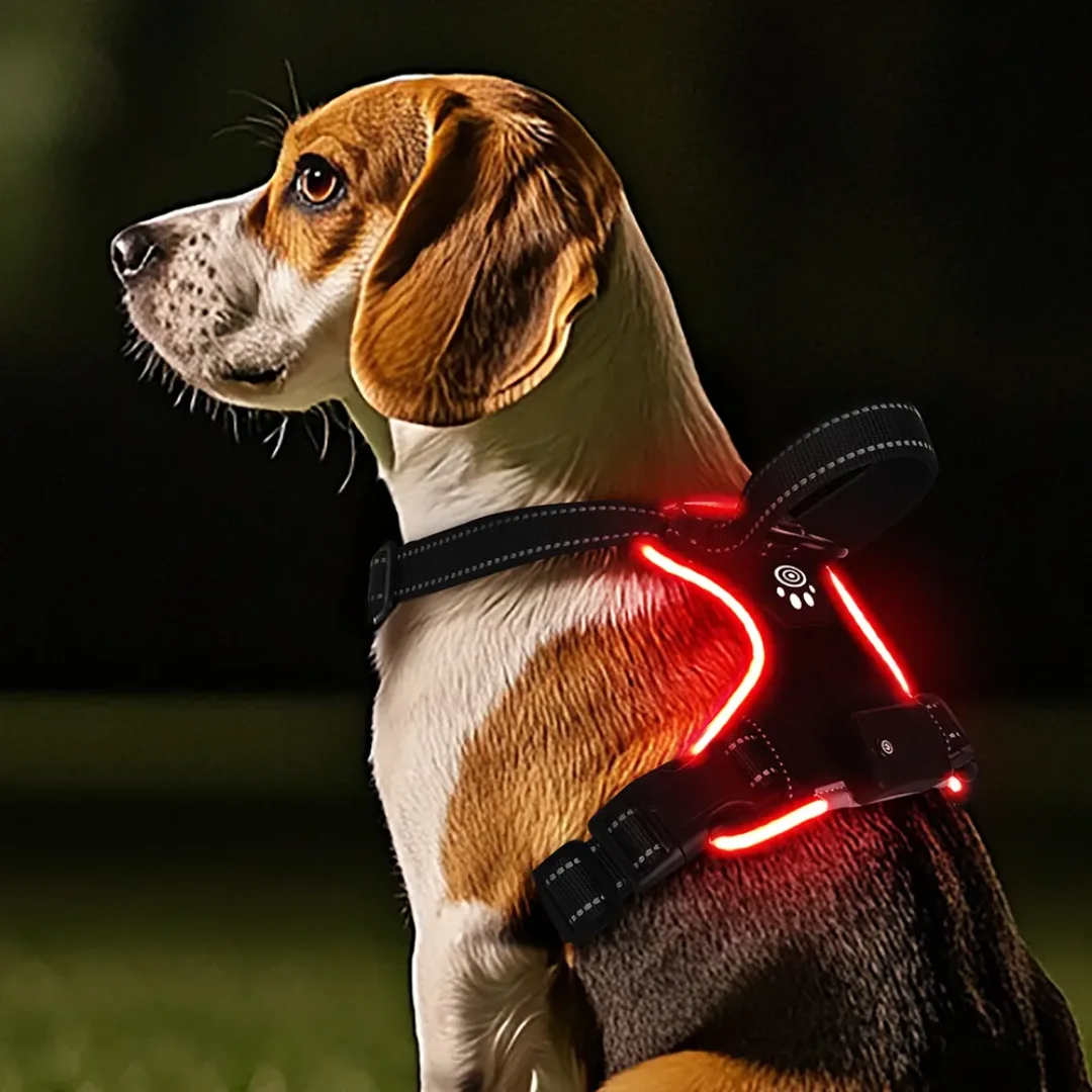 LED Light Up Dog Harness USB Rechargeable