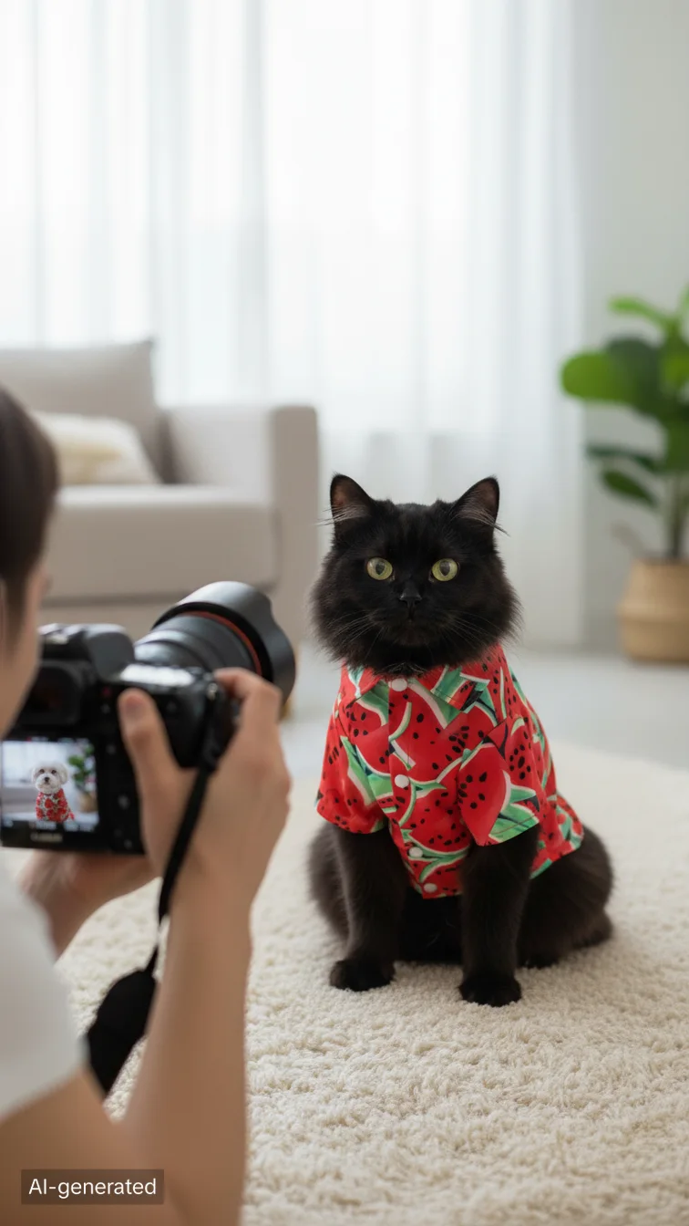 Summer Watermelon Print Pet Shirt – Breathable & Stylish Dog/Cat Summer Apparel