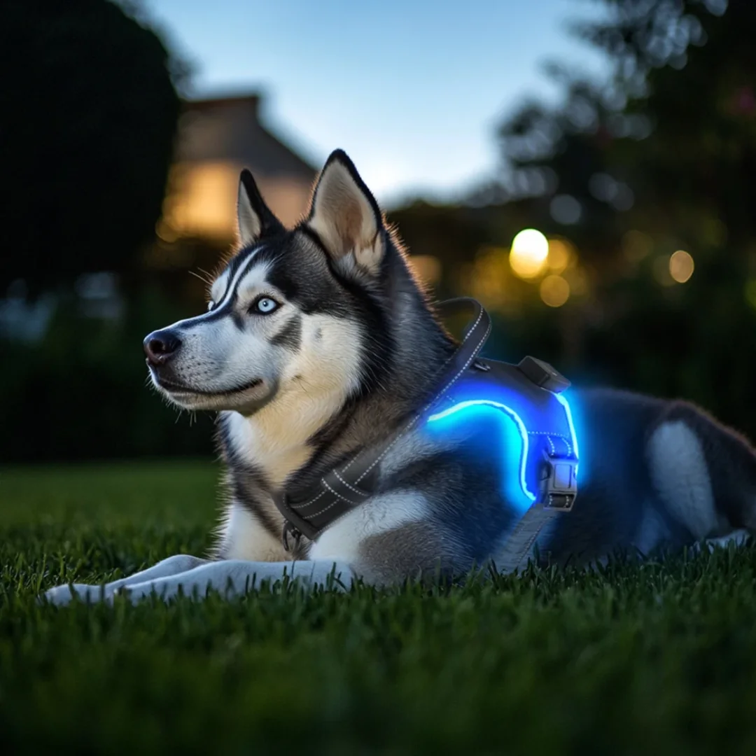 LED Light Up Dog Harness USB Rechargeable