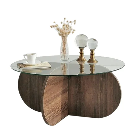 Table basse round verre trompé incassable