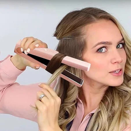 مكواة فرد او تجعيد الشعر اللاسلكية 2 في 1