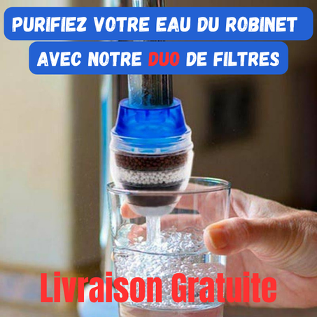 2 Filtres d'eau robinet en charbon actif