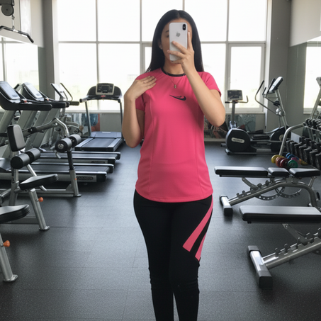 Ensemble  demi manche rose