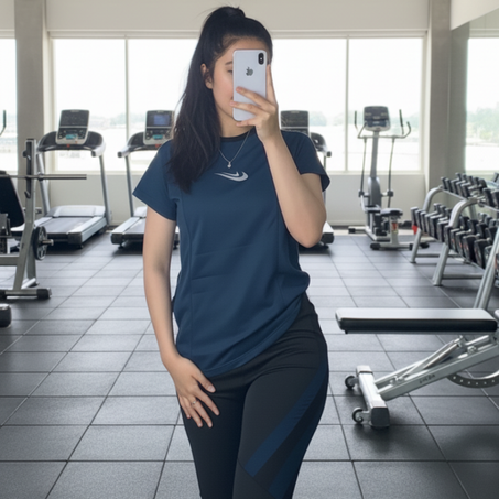 Ensemble  demi manche bleu pétrole