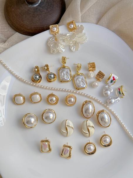 Boucles d'oreilles vintage avec perle