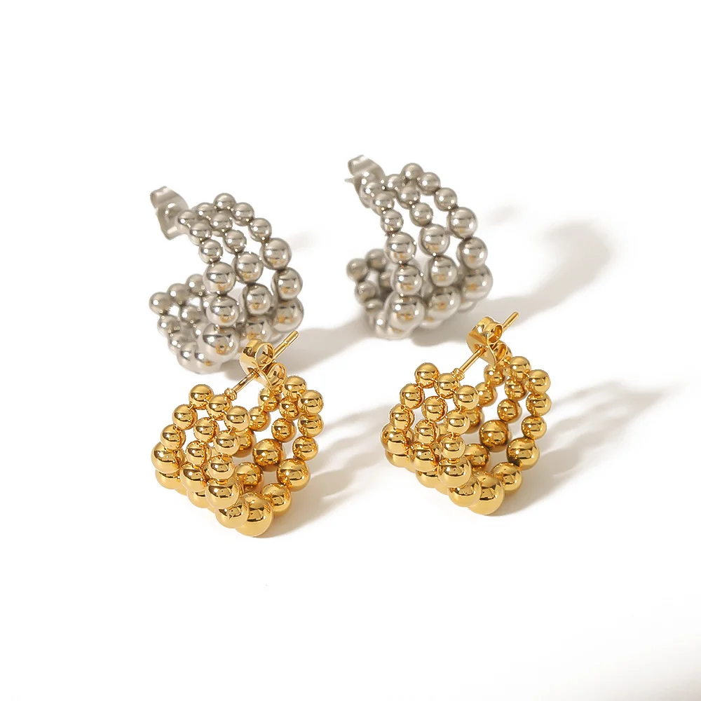 boucles d'oreilles rondes en forme de C