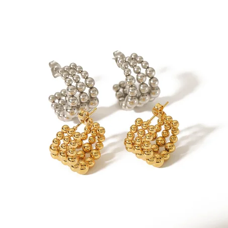 boucles d'oreilles rondes en forme de C