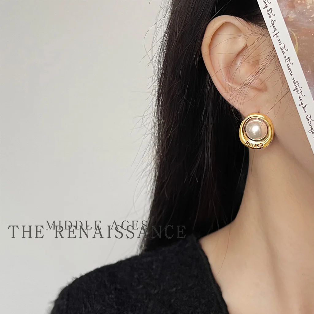 Ro- Boucles d'oreilles françaises au design géométrique circulaire