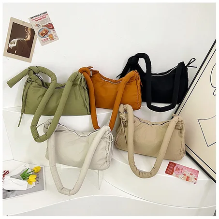 Sac bandoulière uni à cordon