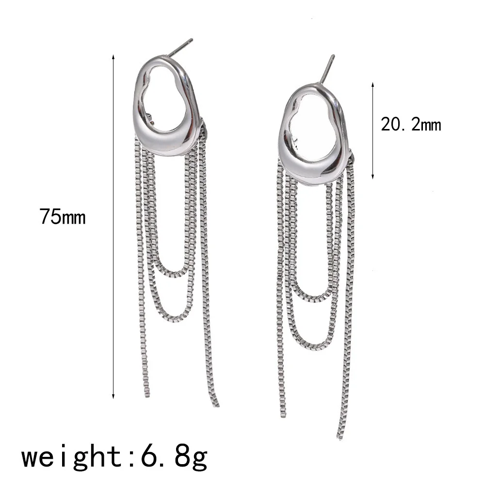 Boucles d'Oreilles Créoles Chaîne Dorée Acier Inoxydable