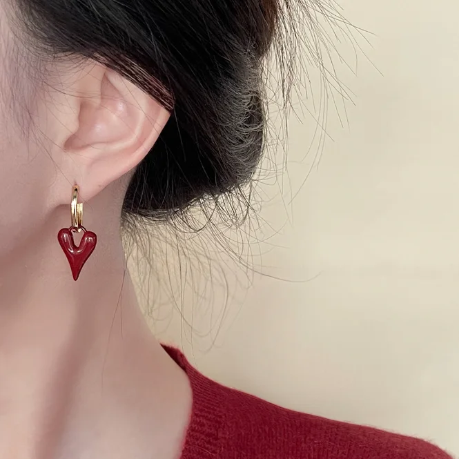 R- Boucles d'oreilles Angola rouges